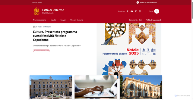Security scan screenshot of https://www.comune.palermo.it/