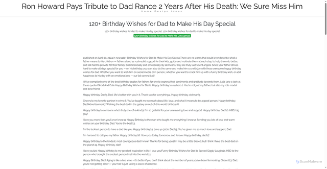 Security scan screenshot of https://powerpetdoorhugo-zcuhw66zp5.edgeone.app/17249-120-birthday-wishes-for-dad-to-make-his-day-special.html