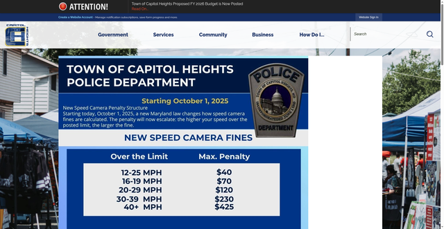 Security scan screenshot of https://capitolheightsmd.gov/