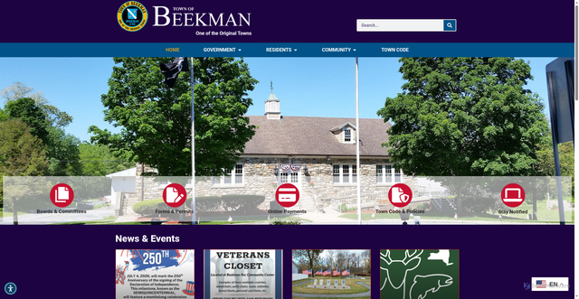 Security scan screenshot of https://townofbeekman.gov/
