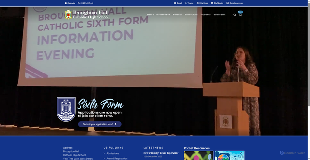 Security scan screenshot of http://www.broughtonhall.com/