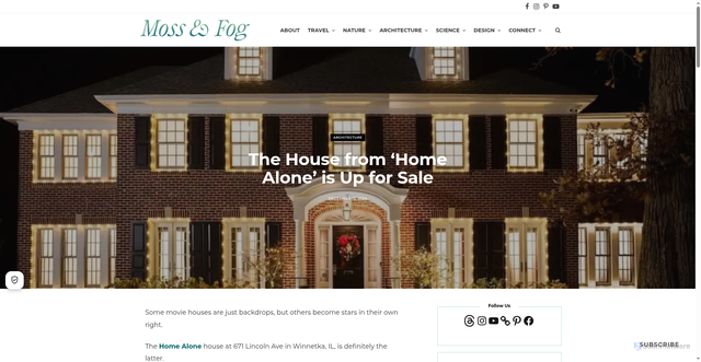 Security scan screenshot of https://mossandfog.com/the-house-from-home-alone-is-up-for-sale/