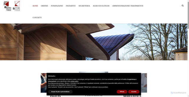 Security scan screenshot of https://ordinearchitetti.fe.it/ordine/