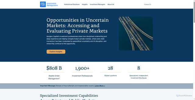 Security scan screenshot of https://newyorklifeinvestments.com