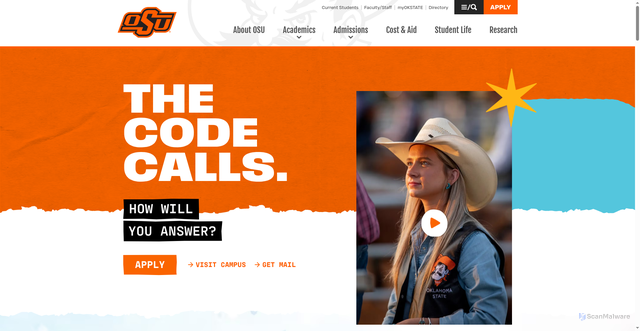 Security scan screenshot of https://go.okstate.edu/