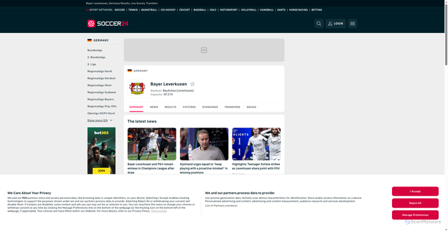Security scan screenshot of https://www.soccer24.com/team/bayer-leverkusen/4jcj2zMd/