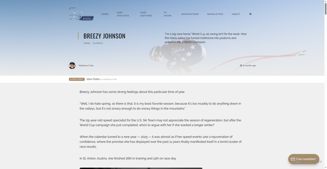 Security scan screenshot of https://www.the50athletes.com/breezy-johnson/