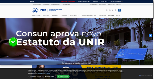 Security scan screenshot of https://www.unir.br