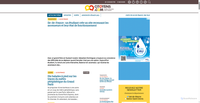 Security scan screenshot of https://citoyens.com