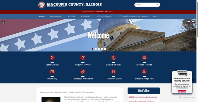 Security scan screenshot of https://macoupinvotes.gov/