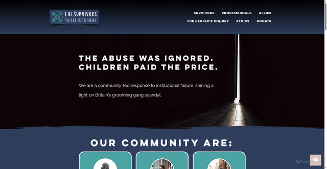 Security scan screenshot of https://thesurvivors.org.uk
