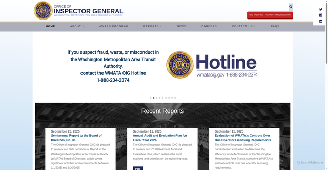 Security scan screenshot of https://wmataoig.gov/