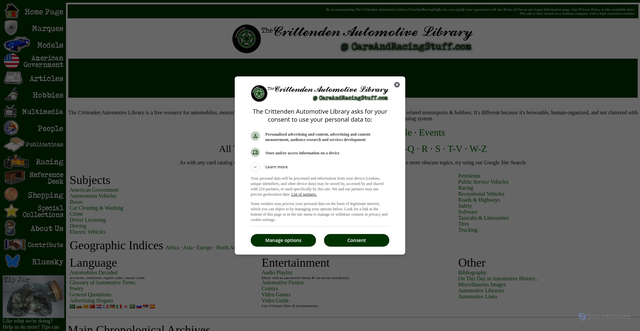 Security scan screenshot of carsandracingstuff.com