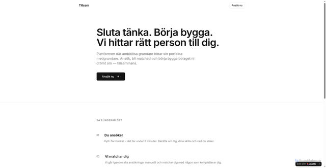 Security scan screenshot of https://tillsam.se