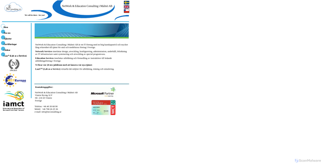 Security scan screenshot of https://neconsulting.se
