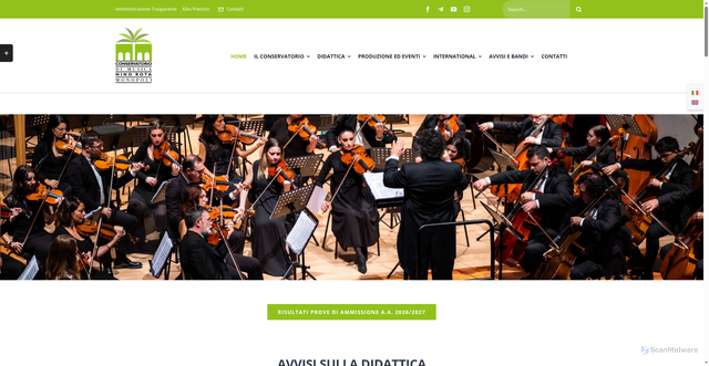 Security scan screenshot of https://www.conservatoriodimonopoli.org