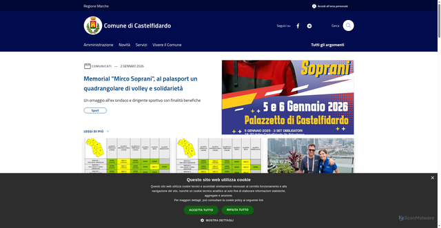 Security scan screenshot of https://www.comune.castelfidardo.an.it/it