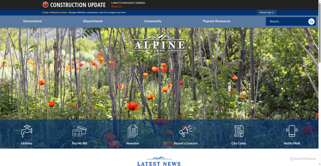 Security scan screenshot of https://alpineut.gov/