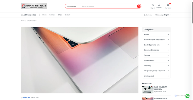 Security scan screenshot of https://smartnetgate.com/category/uncategorized/