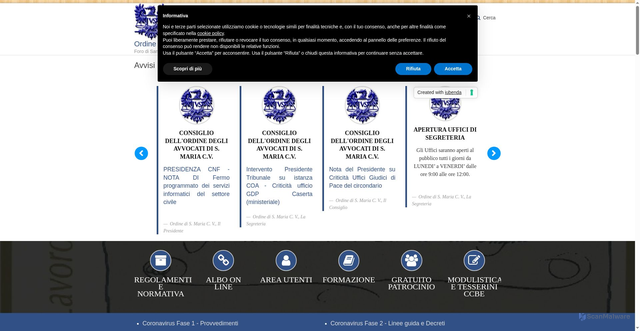 Security scan screenshot of https://www.ordineavvocatismcv.it/
