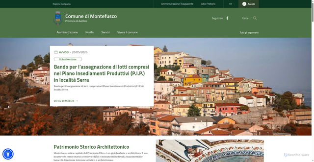 Security scan screenshot of https://www.comune.montefusco.av.it
