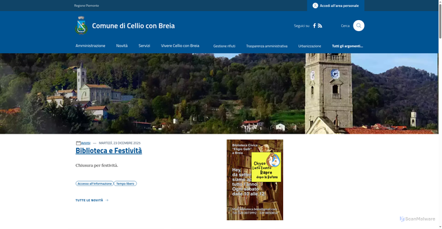 Security scan screenshot of https://www.comune.cellioconbreia.vc.it/