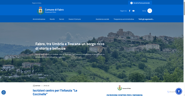 Security scan screenshot of https://www.comune.fabro.tr.it