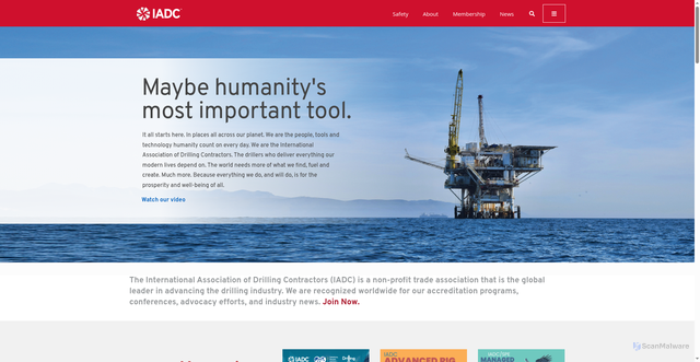 Security scan screenshot of https://iadc.org