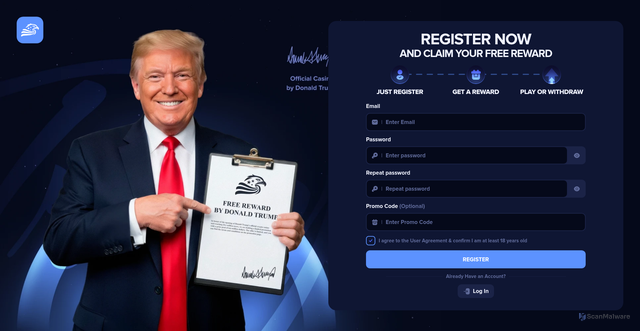 Security scan screenshot of https://trumpex.bet/