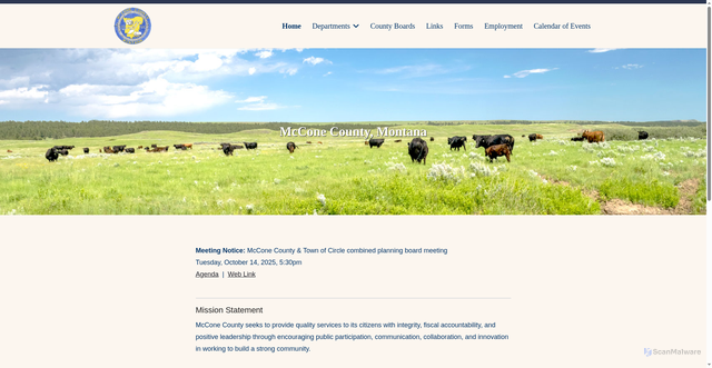 Security scan screenshot of https://mcconecountymt.gov/