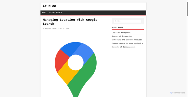 Security scan screenshot of https://abhijeetpratap.pages.dev/managing-location-with-google-search/