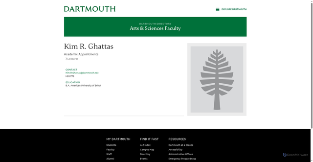 Security scan screenshot of https://faculty-directory.dartmouth.edu/kim-r-ghattas