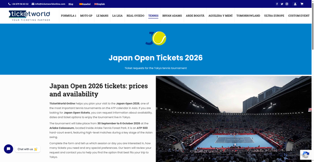 Security scan screenshot of https://ticketworldonline.com/en/japan-open/