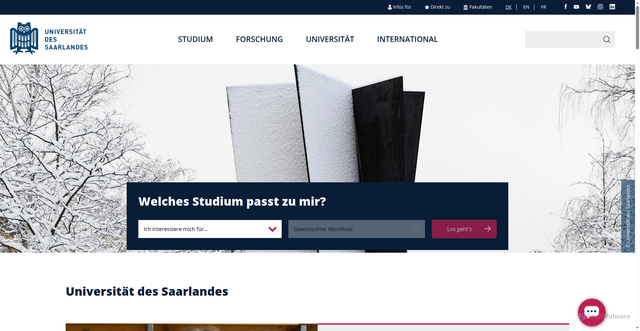 Security scan screenshot of https://www.uni-saarland.de