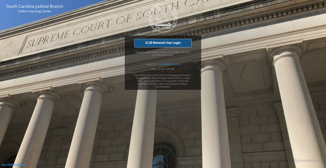 Security scan screenshot of https://scjb.blackboard.com