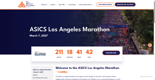 Security scan screenshot of https://www.mccourtfoundation.org/event/los-angeles-marathon/
