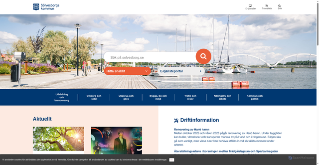 Security scan screenshot of https://solvesborg.se/