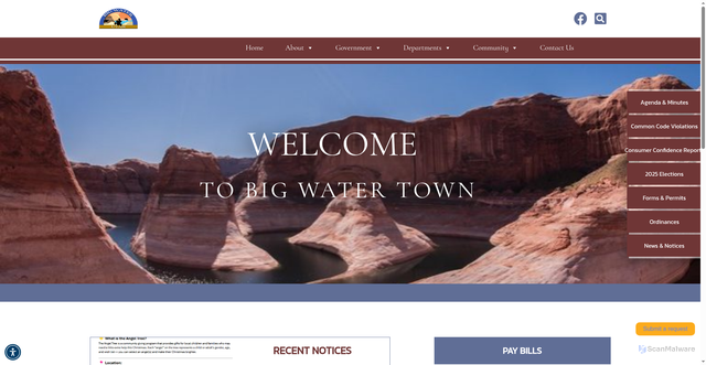 Security scan screenshot of https://bigwaterut.gov/