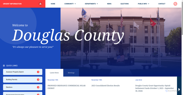 Security scan screenshot of https://douglascountyil.gov/