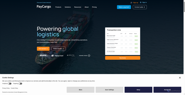 Security scan screenshot of https://paycargo.com