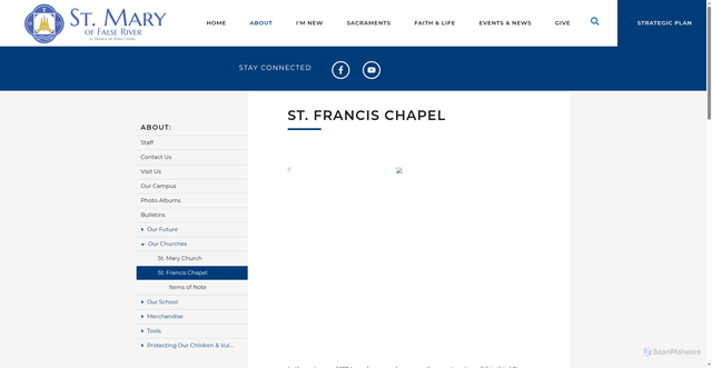 Security scan screenshot of https://stmarysfr.org/st-francis-chapel