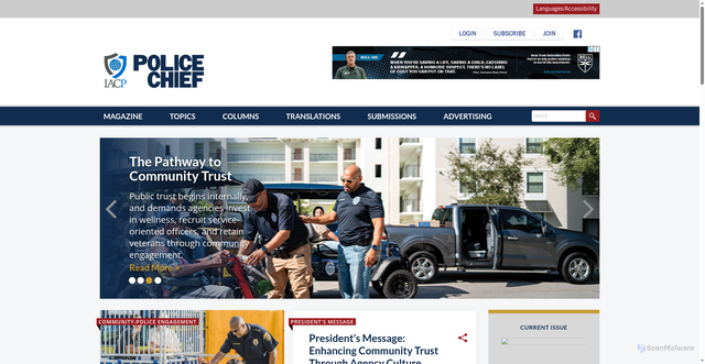 Security scan screenshot of https://www.policechiefmagazine.org/