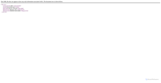 Security scan screenshot of https://device-sec.s3.cn-north-1.jdcloud-oss.com