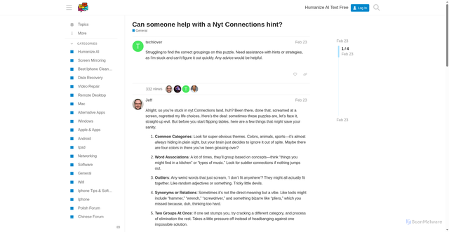 Security scan screenshot of https://taptu.com/t/can-someone-help-with-a-nyt-connections-hint/1899