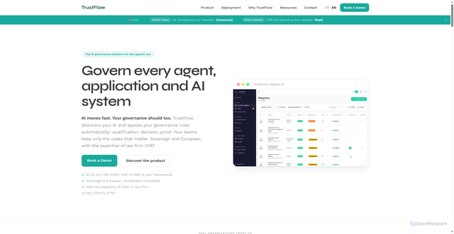 Security scan screenshot of https://trustflow-website.pages.dev/en