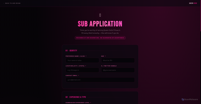 Security scan screenshot of https://queencoco1122.pages.dev/sub-application
