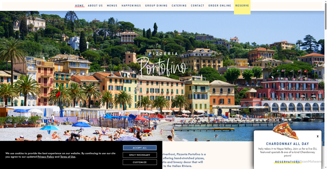 Security scan screenshot of https://www.pizzeriaportofino.com/