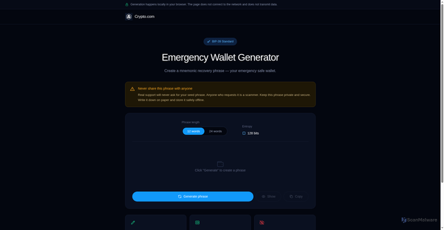 Security scan screenshot of https://www.generator-crypto-2-1.vercel.app/