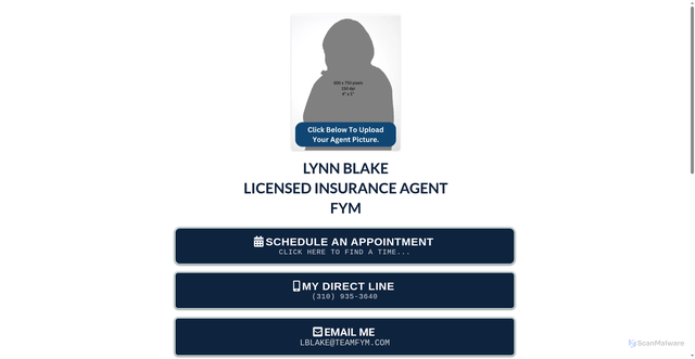 Security scan screenshot of https://lblake.my-agent-appt.com/digital-business-card