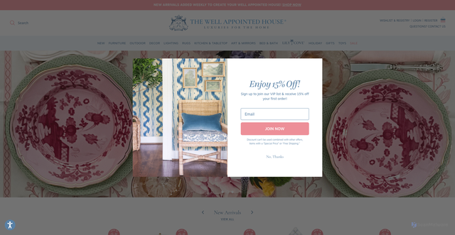 Security scan screenshot of https://www.wellappointedhouse.com